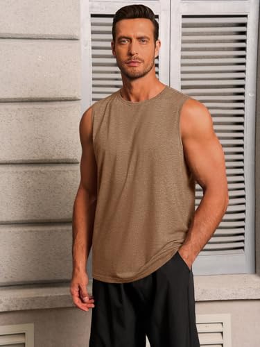 Mens Workout Tank Tops Sleeveless Gym Muscle Athletic T Shirts Casual Summer Beach Tops