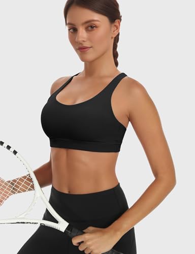 Sports Bras for Women, High Support Racerback Bras for Large Bust, High Impact Strappy Yoga Workout Gym Bra