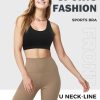 Sports Bras for Women, Criss Cross Back Medium Support Bras for Large Bust, Strappy Yoga Workout Bra with Pads