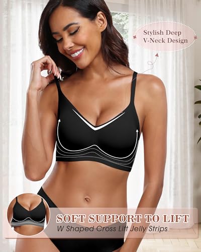 Womens Wireless Seamless Pullover Bra with Soft Support Vest No Underwire Criss Cross Back T Shirt Bra