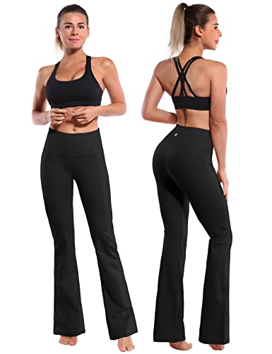 29"/31"/33"/35"/37" 3 Styles Women's High Waist Bootcut Yoga Pants Basic/Side Pockets Tummy Control Workout Flared
