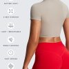 Short Sleeve Crop Tops for Women Classic Longline Baby Tee Workout T Shirt Top