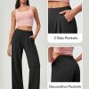 Wide Leg Pants Woman Pull on Stretchy Work Dress Pants High Waisted Business Casual Trousers Slacks 26''/28''