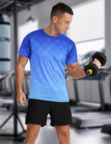 Men's Athletic T-Shirt Performance Gym Shirt Quick Dry Moisture Wicking Running Workout Short Sleeve Tops