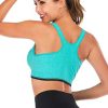 Women's Zip Front Sports Bra Seamless Wirefree Post Surgery Bra Padded Sports Bras Yoga Bra with Removable Cups