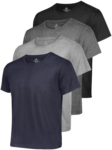 Men's Workout Shirts Short Sleeve Dry Fit Athletic T-Shirts Moisture Wicking Running Gym Active Lightweight Tee Top
