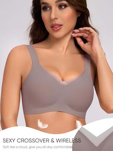 Crossover Bras for Women No Underwire Wireless Bralettes Seamless Supportive T Shirt Everyday Bras