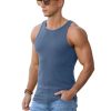 Men's Ribbed Tank Top Casual Workout Sleeveless Shirts Soft Gym Muscle Bodybuilding Tee