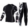 Workout Set Compression Shirt Pants Top Long Sleeve Sports Tight Base Layer Quick Dry & Moisture-Wicking