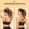 Butterluxe Womens Adjustable Spaghetti Thin Strap Sports Bra - Padded Wireless Square Neck Workout Yoga Clothes