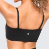 Butterluxe Womens Adjustable Spaghetti Thin Strap Sports Bra - Padded Wireless Square Neck Workout Yoga Clothes