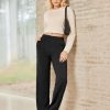 Women's High Waisted Straight Leg Sweatpant Comfy Interior Drawstring Workout Sweat Pants Pocket Warm Casual Pant
