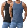 Men's Ribbed Tank Top Casual Workout Sleeveless Shirts Soft Gym Muscle Bodybuilding Tee