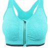 Women's Zip Front Sports Bra Seamless Wirefree Post Surgery Bra Padded Sports Bras Yoga Bra with Removable Cups