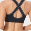 Sports Bras Pack for Women - Padded Cross Back Support Seamless Strap Bra for Workout Fitness Gym Yoga Large Bust