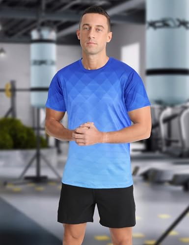 Men's Athletic T-Shirt Performance Gym Shirt Quick Dry Moisture Wicking Running Workout Short Sleeve Tops