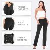 Yoga Pants Women Wide Leg High Waist Bootcut Workout Flare Leggings Tummy Control Work Dress Pants Women 4 Pockets
