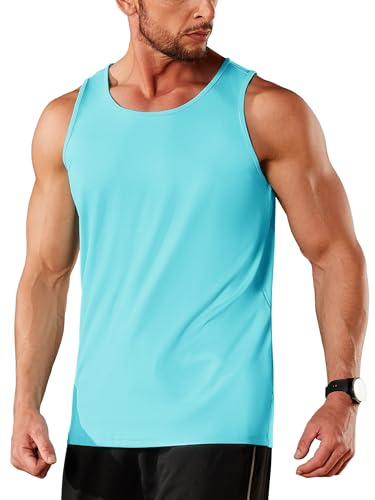 Men's Workout Tank Tops Sleeveless UPF 50+ Summer Sun Shirts Quick Dry for Running Swim Gym Beach