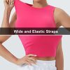 Women's Workout Crop Tops Sleeveless Yoga Running Shirts Athletic Tank Top No Padding