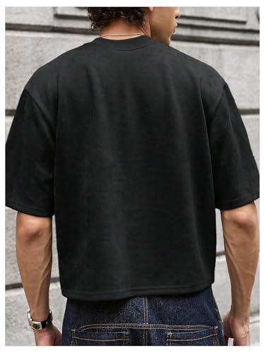 Men's Cropped T Shirt Crop Top Graphic Short Sleeve Oversized Gym Boxy Tees Workout Shirts