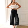 Women's Wide Leg Palazzo Lounge Cropped Pants with Pockets Light Weight Comfy Pajama Capri Pants-20/22"/ 24" Inseam