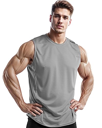 41IK2ioO5aL.jpg Men's 4, 3, 1 Pack Tank Tops Sleeveless Shirts Workout Athletic Muscle Mesh Dry Fit Gym Training Active Athletic
