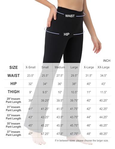29"/31"/33"/35"/37" 3 Styles Women's High Waist Bootcut Yoga Pants Basic/Side Pockets Tummy Control Workout Flared