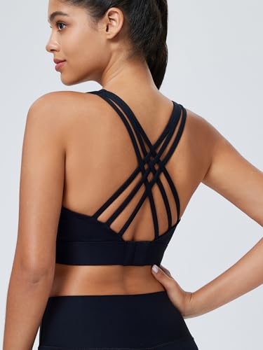 High Impact Sports Bra for Women High Support Molded Cups Strappy Women’s Sports Bra for Workout,Training and Running
