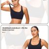 Women's Strappy Sports Bras Light Compression Crop Criss Cross Back Padded Workout Yoga Bra Supportive U Neckline