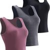 Women's Running Workout Athletic Crop Shirts Pack of 3