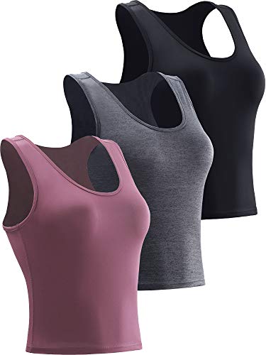 Women's Running Workout Athletic Crop Shirts Pack of 3