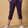 Women's Capri Pant Cropped Jogger with Side Pockets & Drawstring | Stretchable Relaxed-Fit Casual Lounge Track Pants