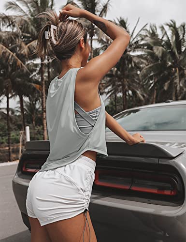 High Neck Crop Top Workout Shirts Cropped Muscle Tank for Women