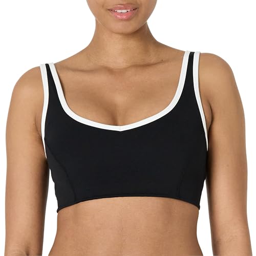 Women's Active FormFlex Buttery Soft Light Support V-Neck Sports Bra with Contrast Trim