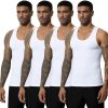 Men's Workout Tank Top 4 Pack Muscle Sleeveless Gym Shirts Activewear Slimming Vest Undershirts