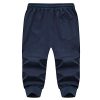41M5mWLApSL.jpg Men's 3/4 Jogger Capri Pants Workout Gym Below Knee Shorts Zipper Pockets Jogger Sweatpant Capris for Men