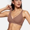 Womens Deep V Bras Wireless Comfortable Bra Supportive No Underwire Bras Tshirt Push Up Bralettes Plunge Seamless Bra