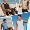 Mens Gym Sleeveless Tank Top Workout Muscle Shirt Cut Open Quick Dry Bodybuilding Vest 1/3 Pack