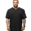 Men's Oversize T-Shirt, Bodybuilding, Lifting Cardio Rag Top Thick Fabric Textured Active T-Shirt