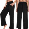 Womens Wide Leg Yoga Pants High Waisted Comfy Casual Loose Pants Workout Plus Size Lounge Sweatpants with Pockets