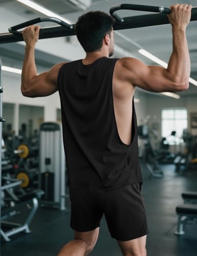 Mens Gym Sleeveless Tank Top Workout Muscle Shirt Cut Open Quick Dry Bodybuilding Vest 1/3 Pack