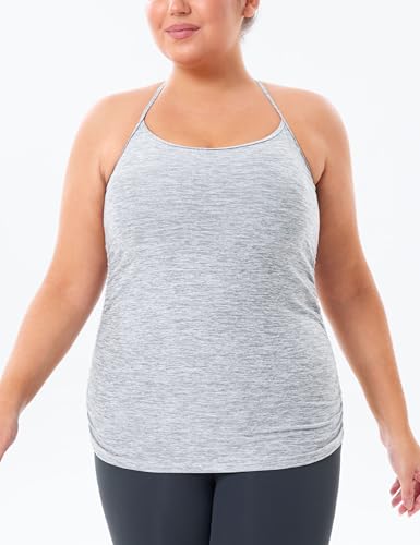 Women's Racerback Workout Tank Tops Sleeveless Yoga Athletic Shirts with Built in Bra