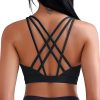 Sports Bras for Women, Medium-High Impact Running Strappy Sports Bra with Removable Pads
