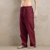 Qiuse Men's Casual Loose Fit Straight-Legs Stretchy Waist Beach Pants