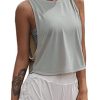 High Neck Crop Top Workout Shirts Cropped Muscle Tank for Women