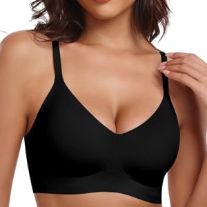 Womens Wireless Seamless Pullover Bra with Soft Support Vest No Underwire Criss Cross Back T Shirt Bra