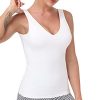 Workout Tops for Women Yoga Tank Tops with Built in Bra Wirefree Padded Yoga Bras Gym Running Athletic Shirt V-Neck Camisole
