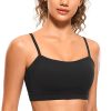 Butterluxe Womens Adjustable Spaghetti Thin Strap Sports Bra - Padded Wireless Square Neck Workout Yoga Clothes