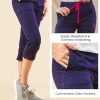 Women's Cotton Capri Pant Cropped Jogger with Side Pockets & Drawstring | Stretchable Lounge Yoga Workout Track Pants Size - M,