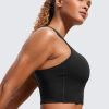 Butterluxe Racerback Longline Sports Bras for Women - High Neck Padded Crop Workout Tank Top with Built in Pads